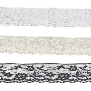 Encaje floral de poliamida para confección y decoración textil