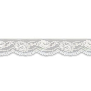 Encaje decorativo blanco para confección profesional