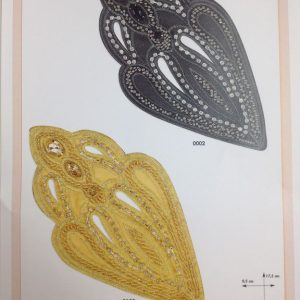 Aplique bordado rocalla pedrería