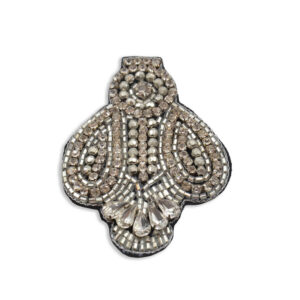 Aplique de Pedrería y Strass Plateado