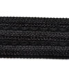 Elástico ancho negro con relieve decorativo.
