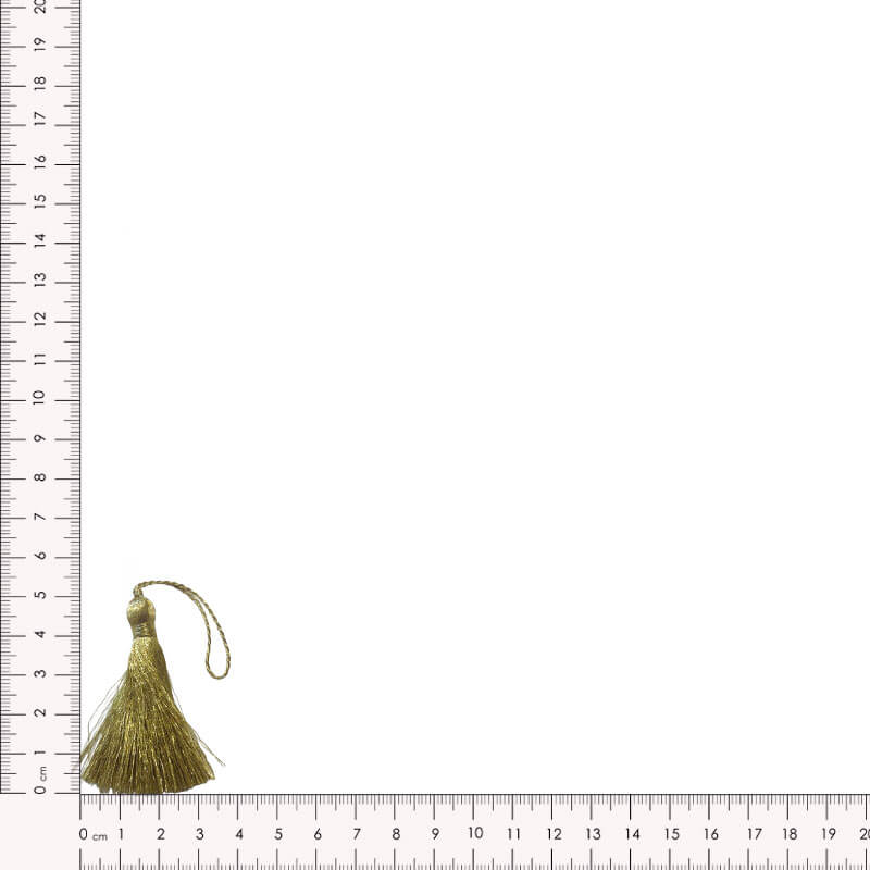 Borla metálica color oro de 5 cm para decoración textil