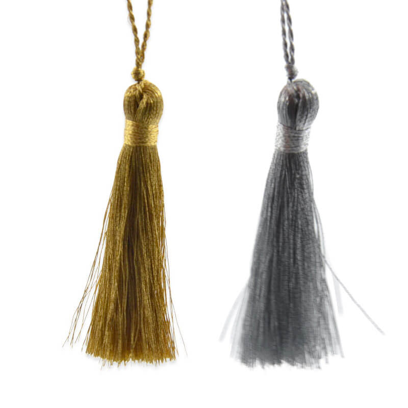 Borla metal cuello de 5 cm en color oro y plata
