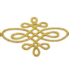 Aplique ornamental largo dorado para confección