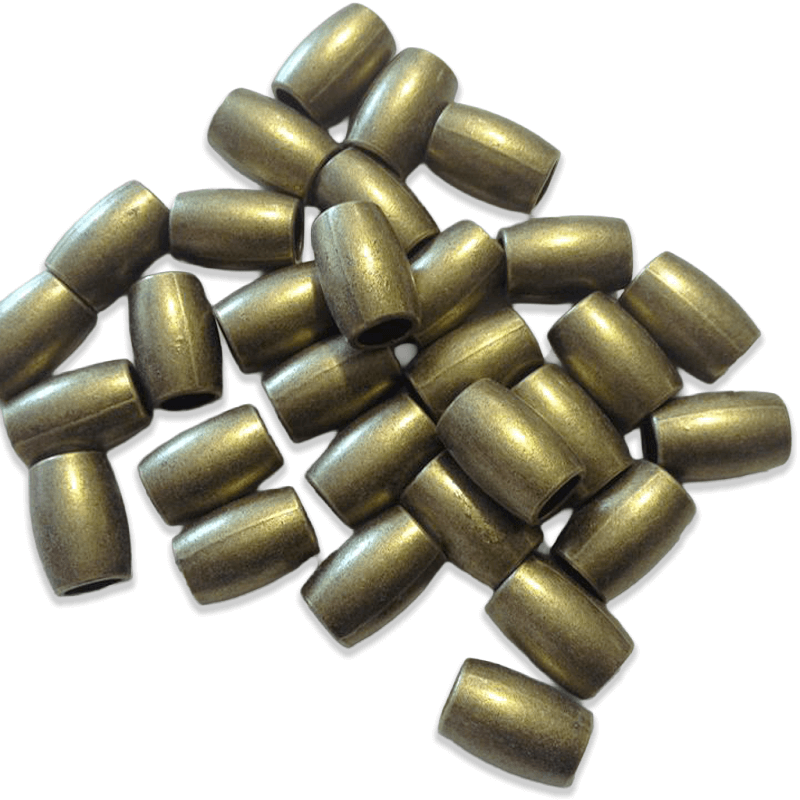 Cuenta cilíndrica de zamak para pasamanería – Pack 30 unidades