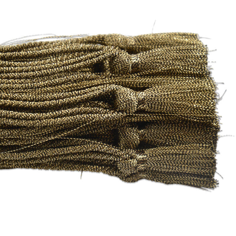 Borla metalizada de 15 cm en color oro viejo