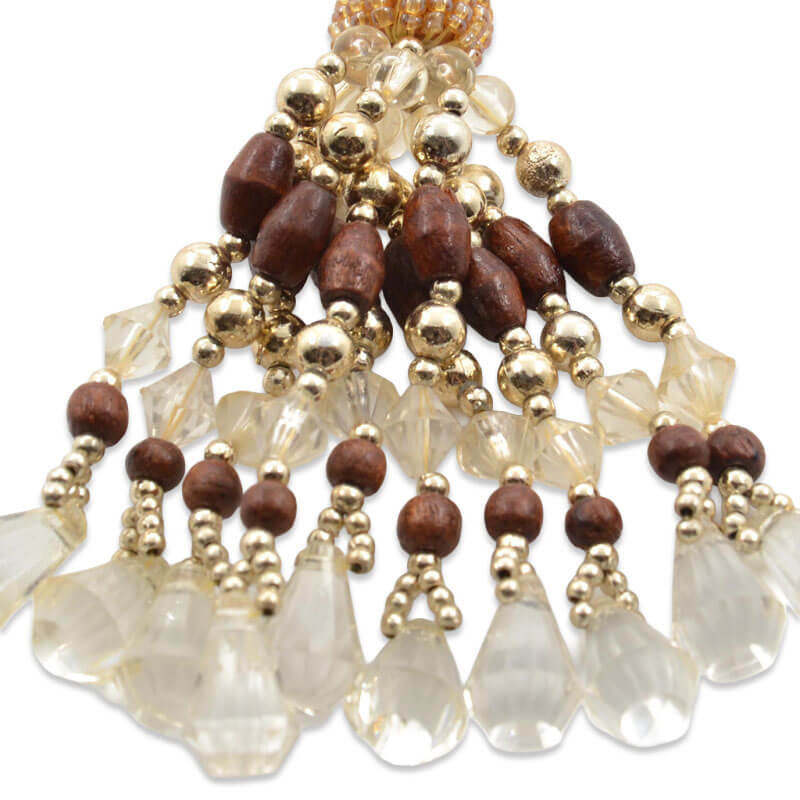 Borla decorativa de pedrería de 8 cm con cristales