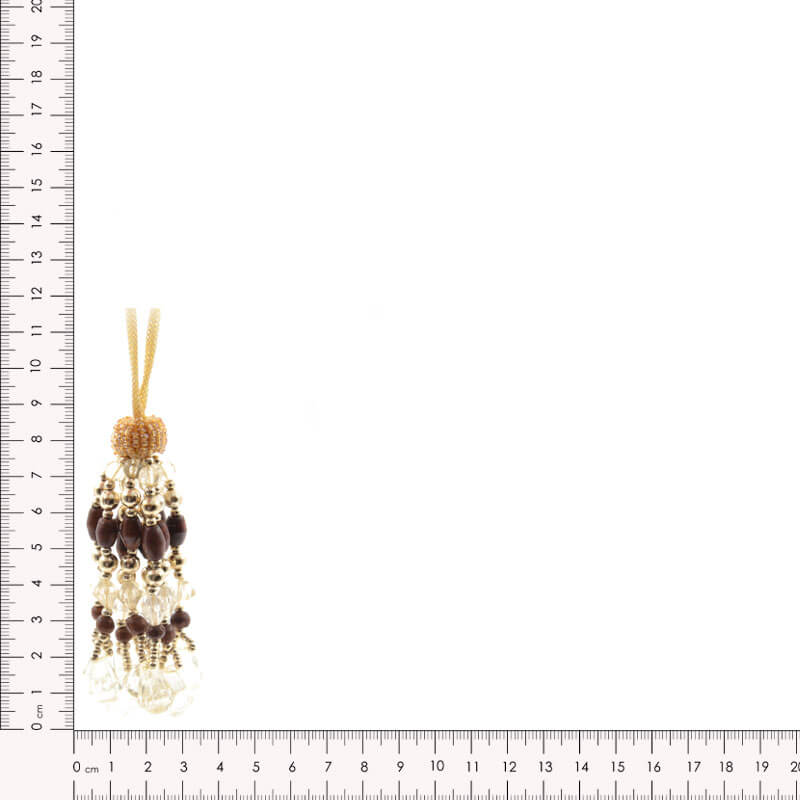 Borla decorativa de pedrería de 8 cm con cristales