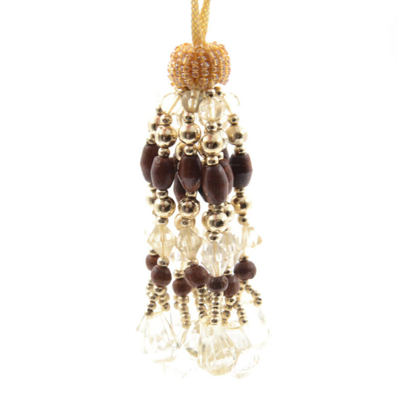 Borla ornamental multicolor para vestuario festivo