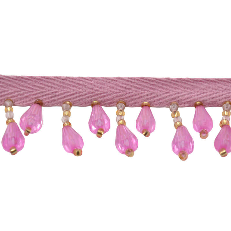 fleco con pedrería para carnaval rosa
