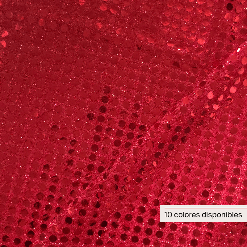 Tela de Lentejuela 6 mm Ancho 1,50M (Base Punto)