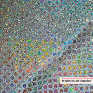 Tela holográfica con lentejuela rombo en múltiples colores diseño textil