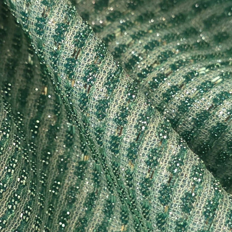 tela verde agua purpurina con textura ligera