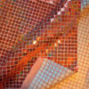 tela de punto naranja holográfica diseño textil