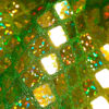 Tela holográfica verde con lentejuela cuadrada para carnaval