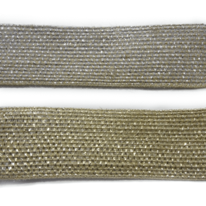 Cinta de yute metalizada oro/plata para pasamanería – Rollo 20 metros