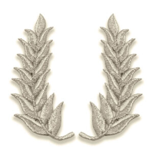 Pareja de apliques hojas plata 10 cm para trajes