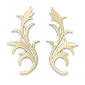 Pareja de apliques hojas beige 11 cm para trajes