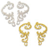 Aplique bordado decorativo 7 cm en color plata