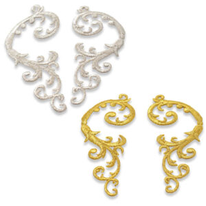 Aplique bordado decorativo 7 cm en color plata