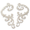 Aplique bordado decorativo 7 cm en color plata