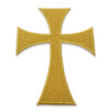 Aplique decorativo cruz bordada 15 cm en oro