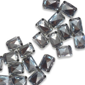 Piedra rectangular facetada transparente de 13x18 mm