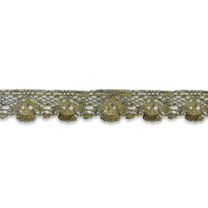 Encaje decorativo dorado para confección festiva
