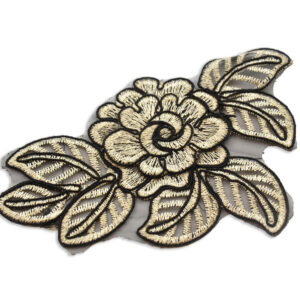 Aplique decorativo floral color oro