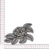 Aplique decorativo floral color plata