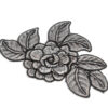 Aplique flor plata bordada de 13 cm