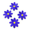 Aplique bordado flor azul de 7 cm