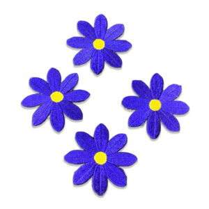 Aplique bordado flor azul de 7 cm