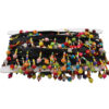 fleco textil con colgantes de colores