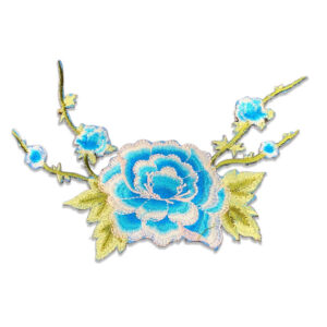 Bordado floral azul para customizar prendas