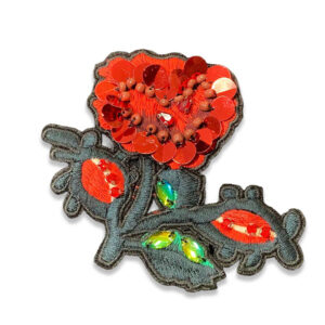 Aplique floral decorativo con cristales