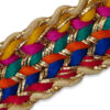 Pasamanería trenzada multicolor con detalle dorado