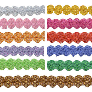 Galón Mixto Cordón y Lentejuela 4cm (pieza 6,30m) - varios colores