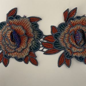 Encaje Metal Flor Roja