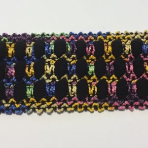 Pasamaneria El&aacute;stica Negra 6cm 10mt