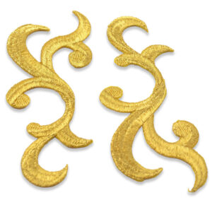 Apliques textiles bordados oro decorativos