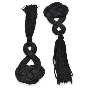 Alamar Agremán con Flecos 15 cm Negro – Pack de 2 Unidades