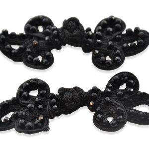 Alamar Decorativo con Pedrería 10 cm Negro – Pack 2 Unidades