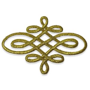 Aplique Bordado Ornamental 9 cm Oro