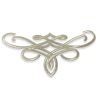Aplique bordado ornamental de 23 cm en color oro viejo para confección