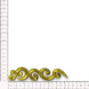 Aplique bordado en color oro de 15 cm con diseño curvo ornamental