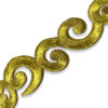 Aplique decorativo textil dorado para confección y vestuario