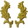 Aplique Bordado Hojas Ornamentales Oro 11 cm (Pareja) - Thumbnail Image 1