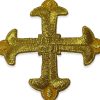 Aplique Bordado Cruz Ornamental 7 cm Oro Viejo - Thumbnail Image 2