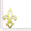 Detalle de flor de lis bordada en oro termoadhesiva